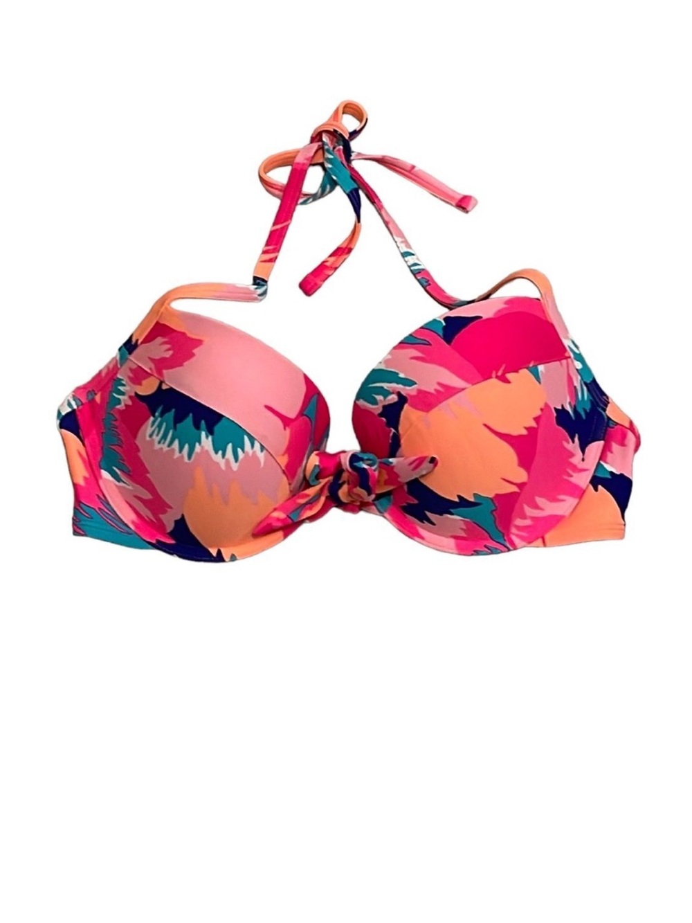 Aerie Pink Floral Underwire Padded Bikini Top 36D